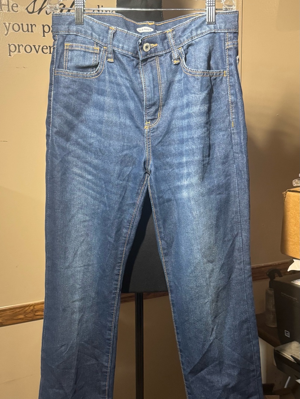 Old Navy Women's Straight-Leg Jeans in Dark Blue